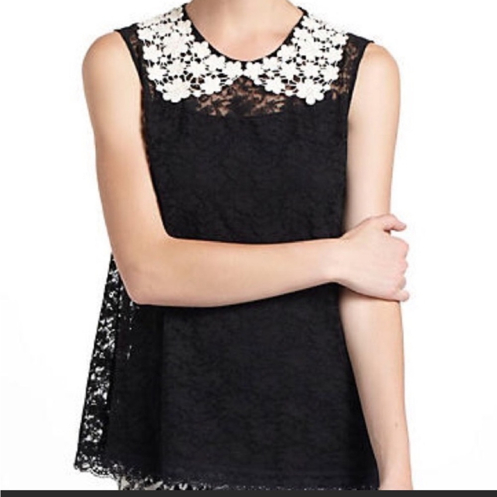 Anthropologie Eloise Lace Peter Pan Collar Top